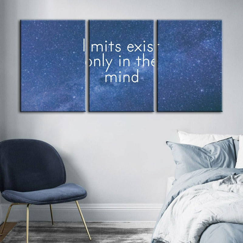 Galaxy Motivation-Canvas Veggkunst Maleri 3 Deler