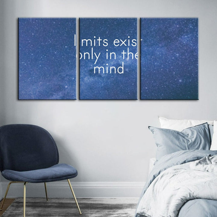 Galaxy Motivation-Canvas Veggkunst Maleri 3 Deler