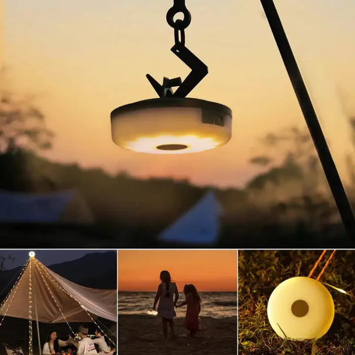 Skanto | 4 i 1 Camp Light – Bærbar campinglanterne, lyskilder med 8 lysmoduser, oppladbart power bank for utendørs eventyr