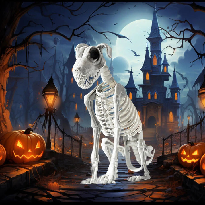 Skanto | Spooky Skeleton Dog Halloween Dekor Statuer