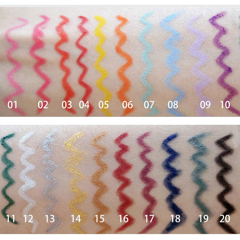 20 PCS Fargerik Eyeliner Penn Sett | Skanto