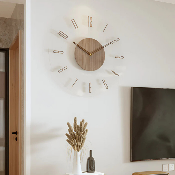 Skanto | Stille veggur Tre Lys – Moderne klokke med akryl design for stue