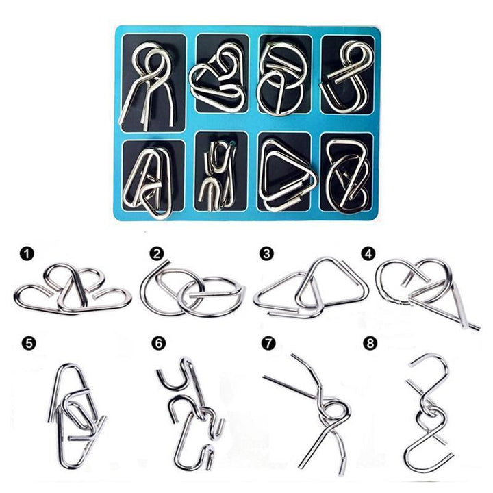 Metal Puzzle Toys Set (8 Pieces) | Skanto