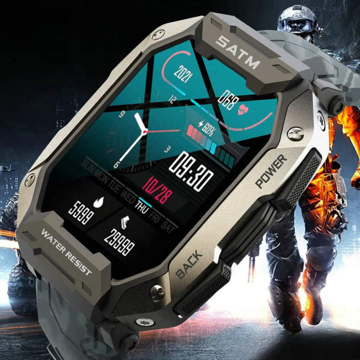 TactiX ARMY Series Smartwatch med militærdesign | Holdbar GPS - Fitness Tracker - for utendørs eventyr - militært personell og taktisk bruk Skanto