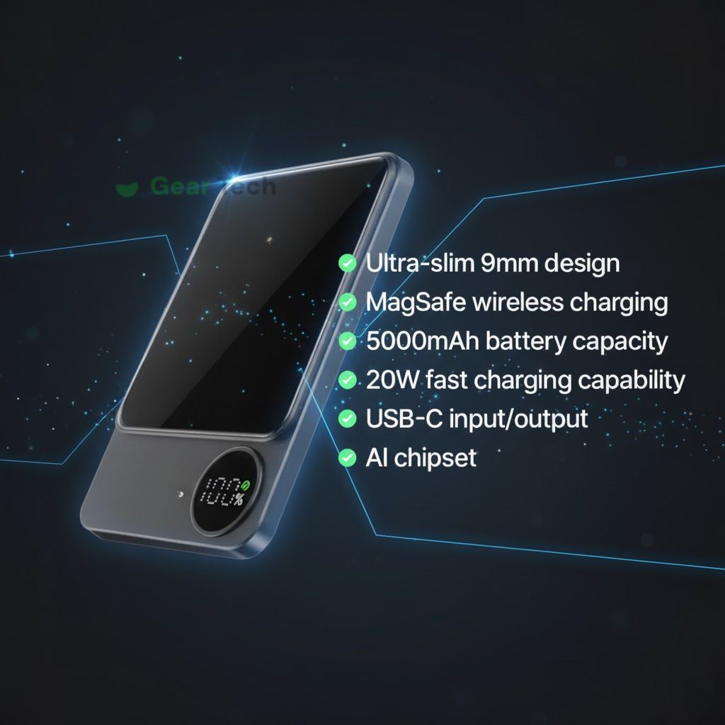 Skanto | Slank Magnetisk Hurtiglader Power Bank – Trådløs, Høy-kapasitet Backup Batteri for Alle Enheter