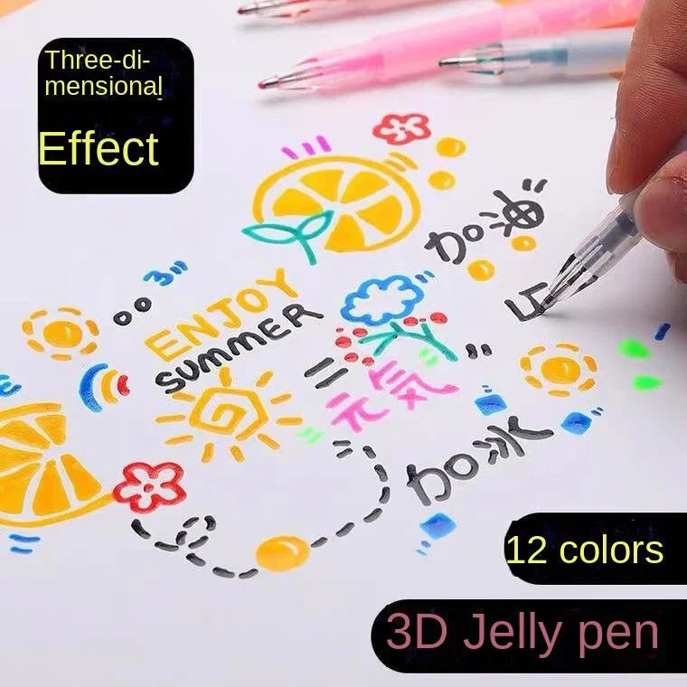 Skanto | Fargerik Gel Penn Sett for Kreative 3D Kunstverk