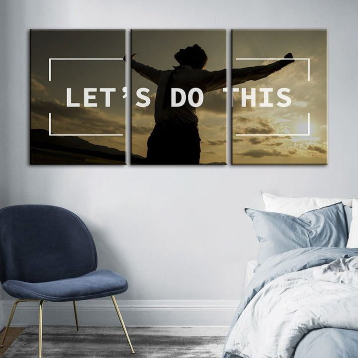 Let's Do This-Canvas Veggkunst Maleri 3 Stykker
