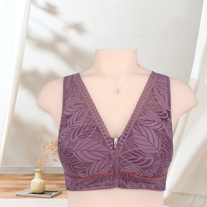 Skanto | Ensfarge Lacy Lingerie med Frontglidelås