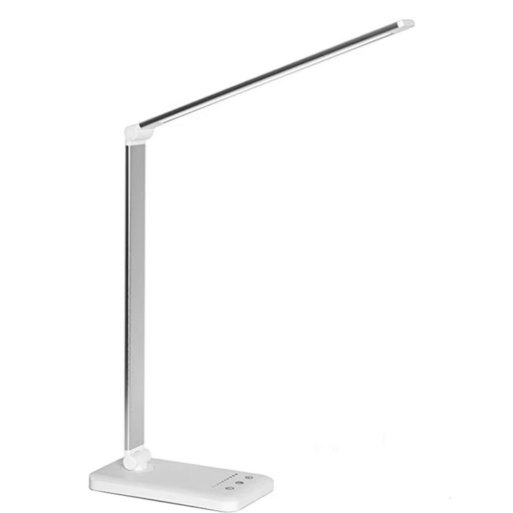 LED bordlampe med USB-ladeport - 5 lysinnstillinger og dimbar lysstyrke for skrivebord og lesing | Skanto