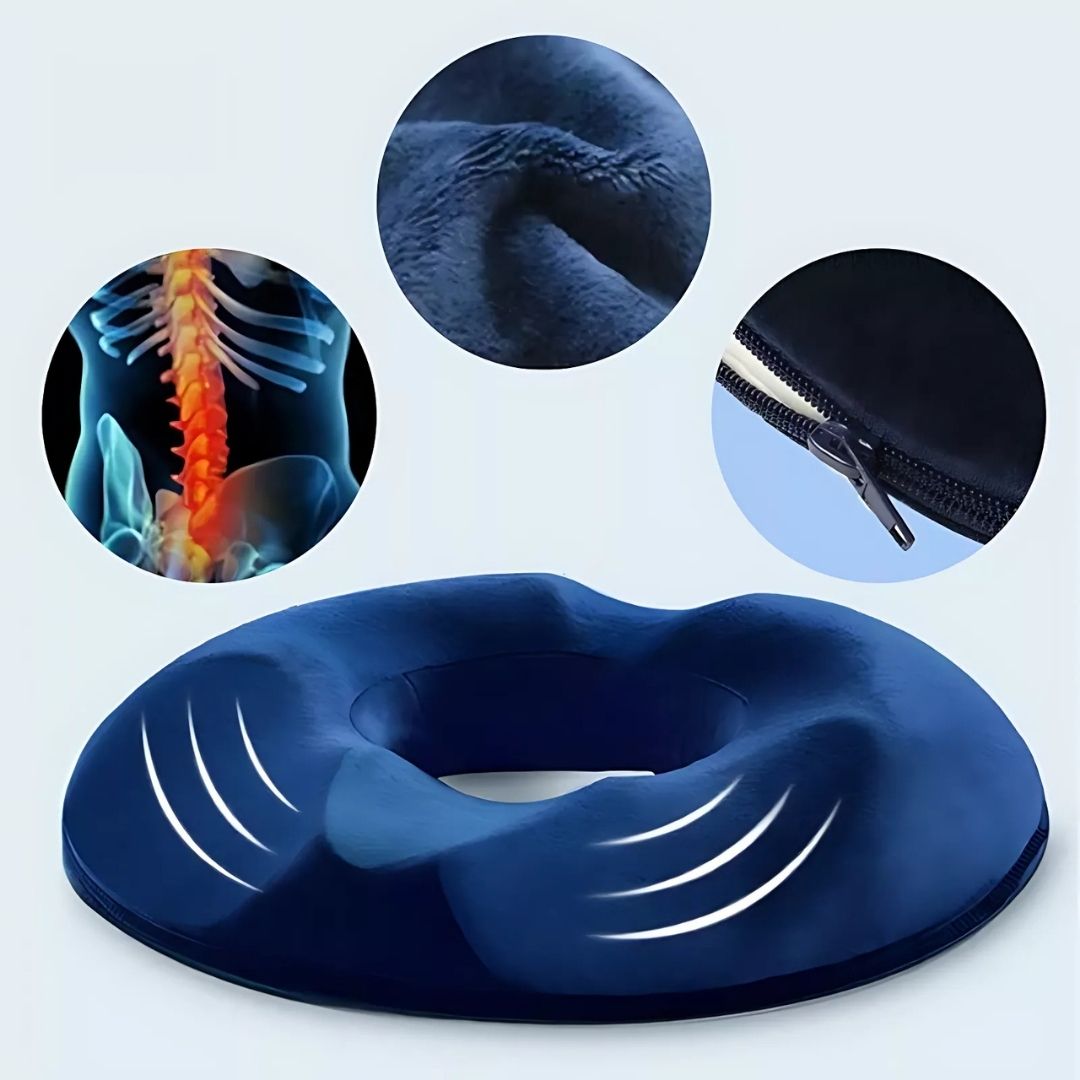SitRelief | Donut Setepute – Halebein & Hemoroide Lette – Minne Skum – Vaskbar Deksel – Kontor, Reise, Postpartum Bruk Skanto