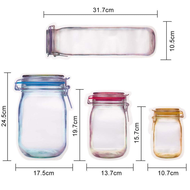 Skanto | Jar Zipper Bags, sett med 5