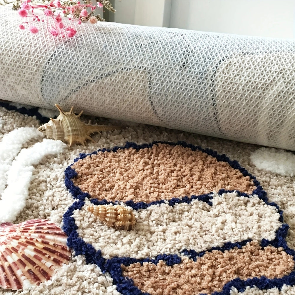 Skanto | Fluffy Halvsirkel Non-Slipp Baderomsmatte