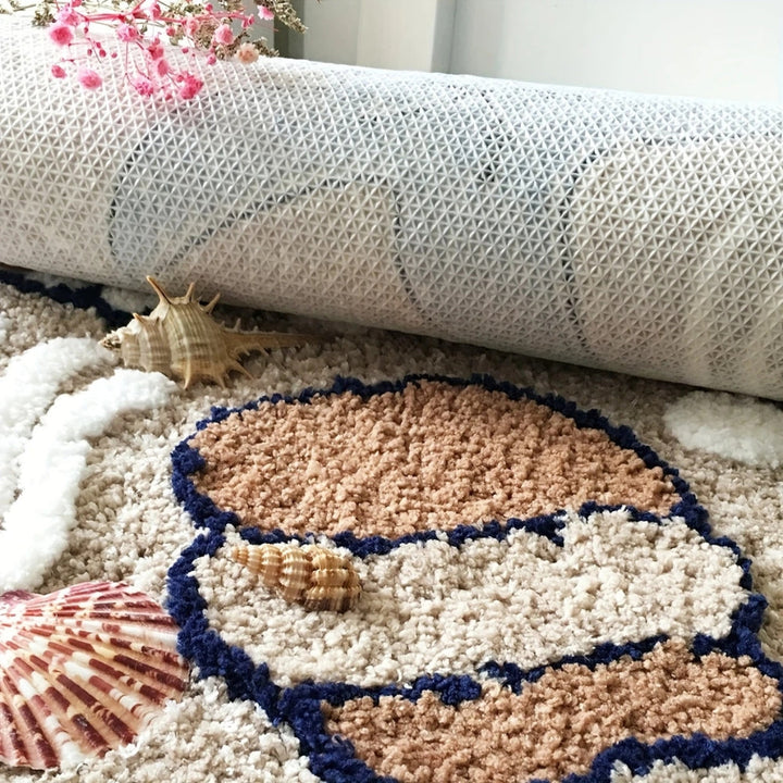 Skanto | Fluffy Halvsirkel Non-Slipp Baderomsmatte