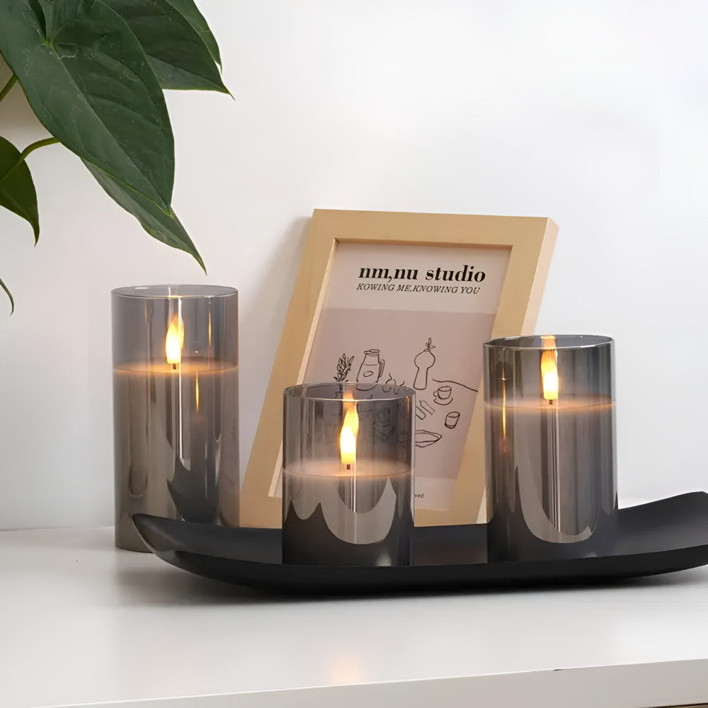 3D Flicker Flammeløs Lys Sett | Skanto