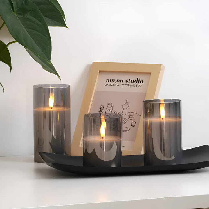 3D Flicker Flammeløs Lys Sett | Skanto