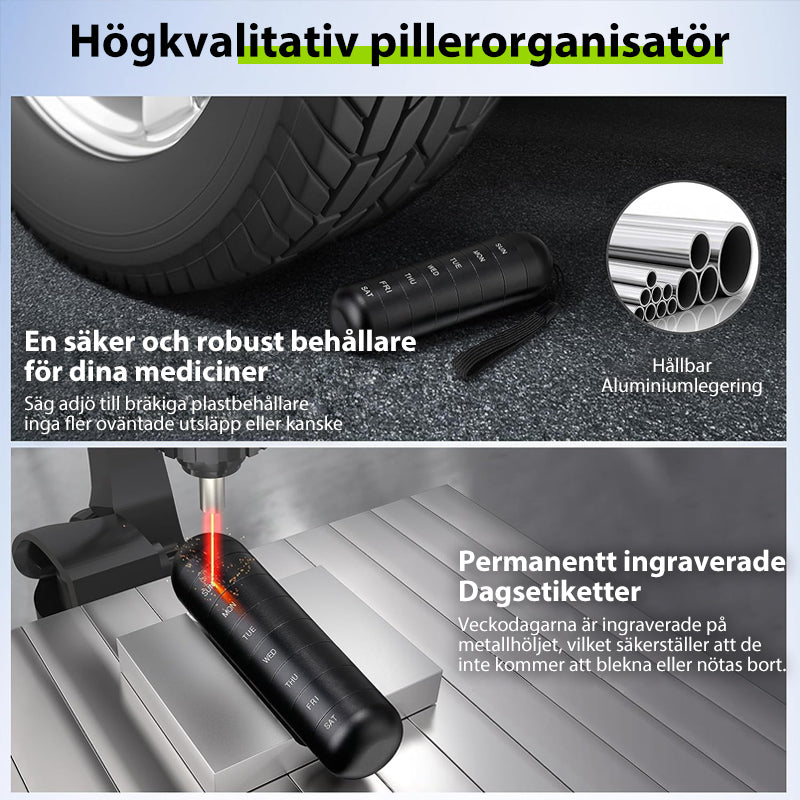 7-dagers bærbar pilleorganisator for reisende