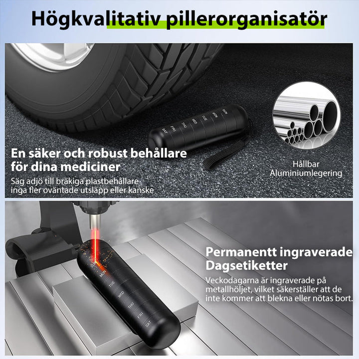 7-dagers bærbar pilleorganisator for reisende