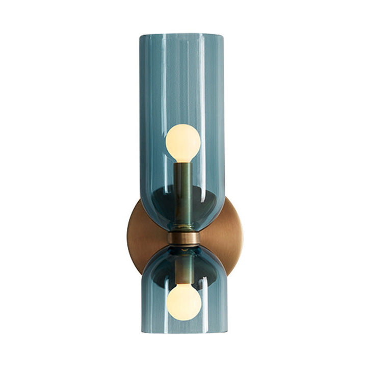 Glaswandleuchte med Doppellampen-Design