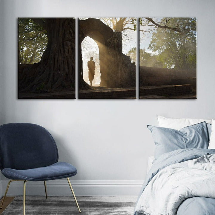 Lone Man Nature-Canvas Veggkunst Maleri 3 Deler