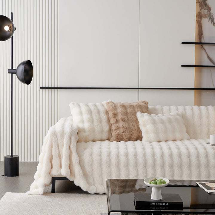 Luksus Ripple Faux Fur Sofa Deksel - Moderne, Stilig & Holdbar Sofa Beskyttelse | Skanto
