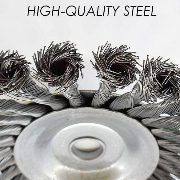 SteelTwist Ugressbørste – 360° Trimmerblad av Flettet Stål (15 cm) | Skanto