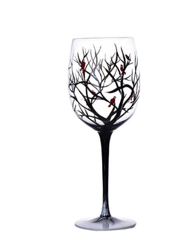 Skanto | Four Seasons Tree Wine Glasses – Håndmalt Kunst