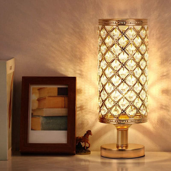 Skanto | Moderne Krystall USB Bordlampe – Gull eller Sølv