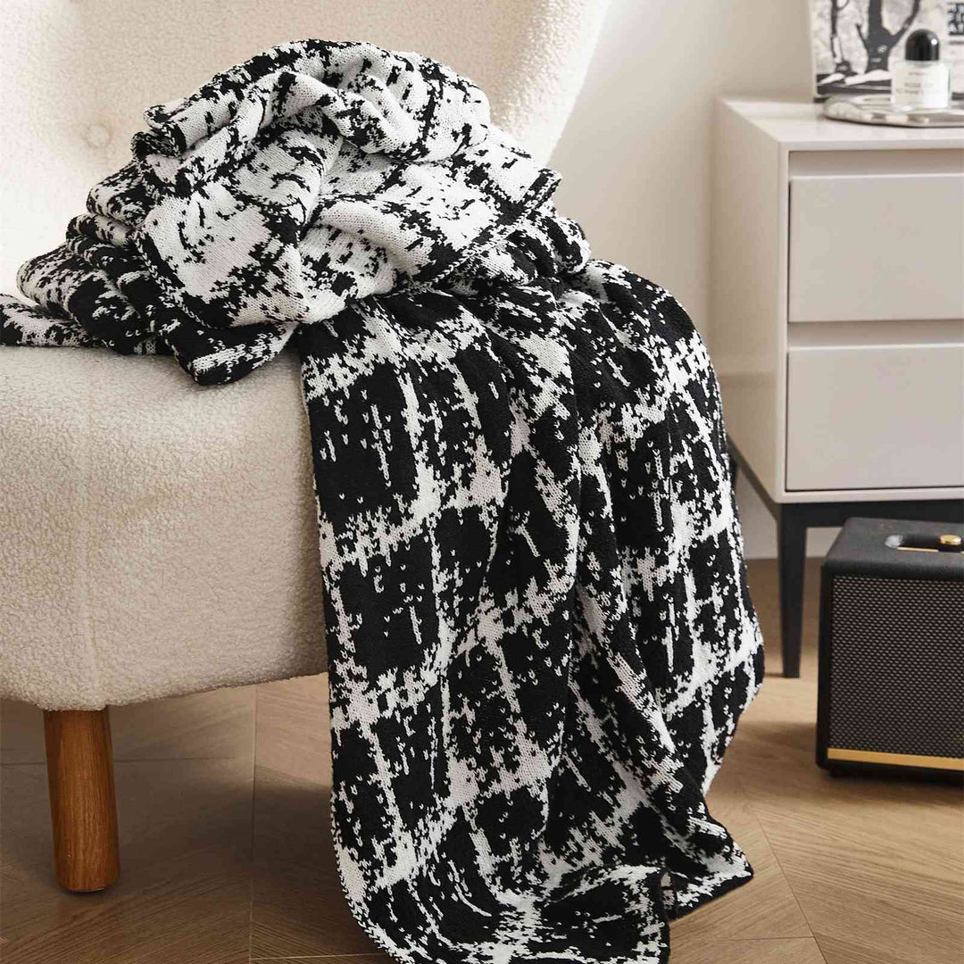 Skanto | Luksus Ull Strikket Teppe - Elegant Bærbar Sofa Seng Kast - Perfekt for Hjem, Reise, og TV Tid