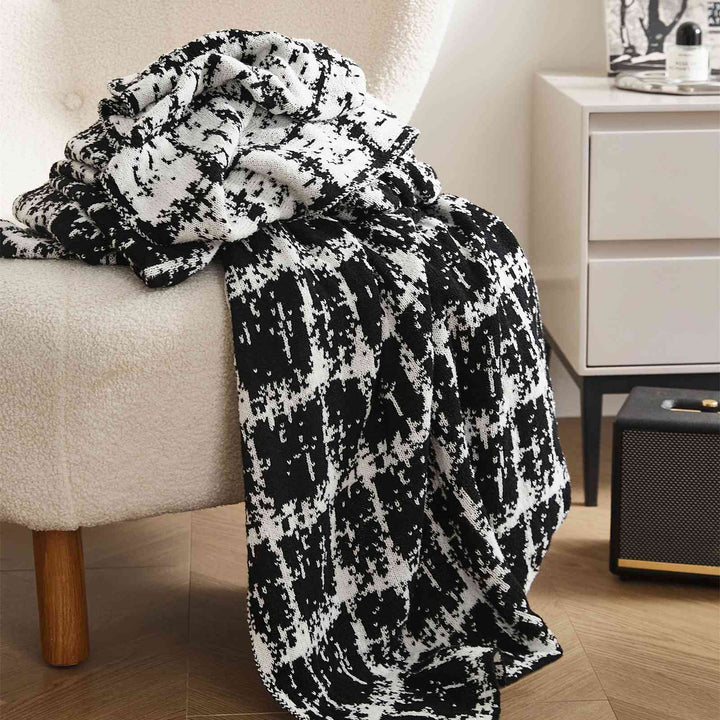 Skanto | Luksus Ull Strikket Teppe - Elegant Bærbar Sofa Seng Kast - Perfekt for Hjem, Reise, og TV Tid