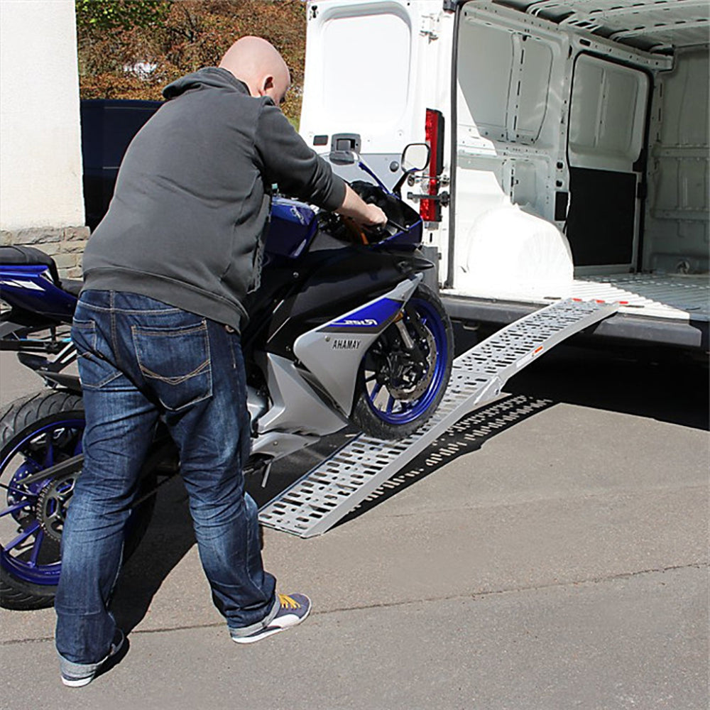 Folding Ramp 340kg Sammenleggbart Aluminium Laste Rampe Motorsykkel | Skanto