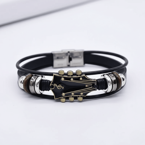 Lederarmband med Gitarrenmotiv
