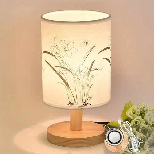 WoodGlow – Justerbar LED Bordlampe med USB Skanto