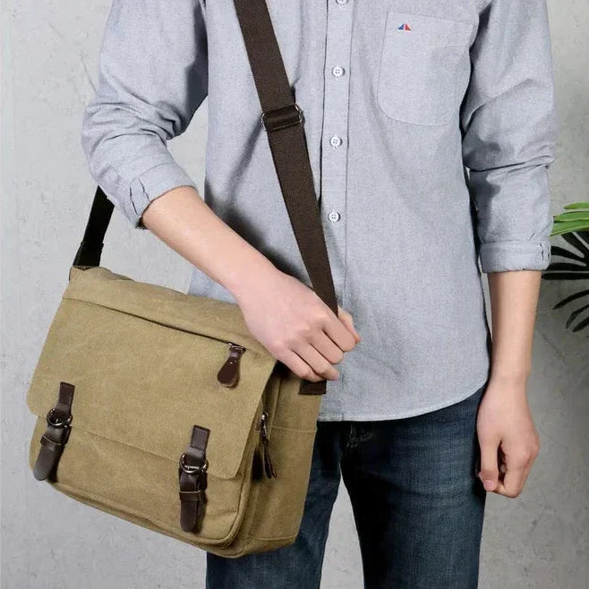 AtlasHaul Canvas Skulderveske — Aldri kaos igjen, alltid stilig på farten | Skanto