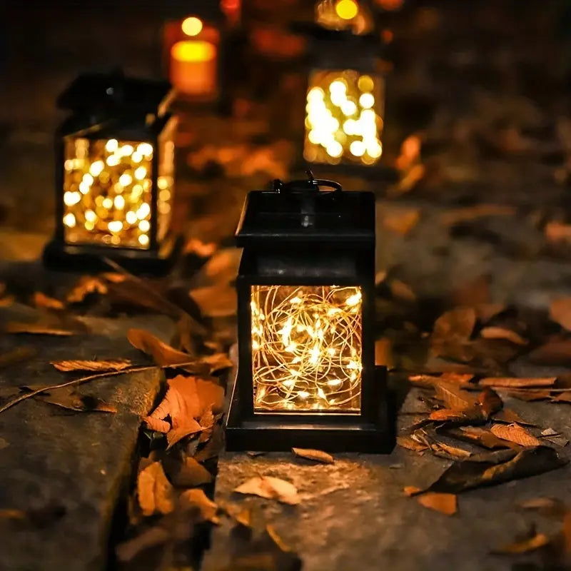 Skanto | Solar LED Lantern med Lyskabel og Hengestift – Vanntett Hagebelysning for Terrasse og Balkong