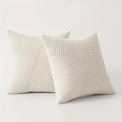Skanto | NordLiv Putetrekk Sett | Boho Stil | Myk Cord | 2 stykker, 45×45 cm, 50x50cm