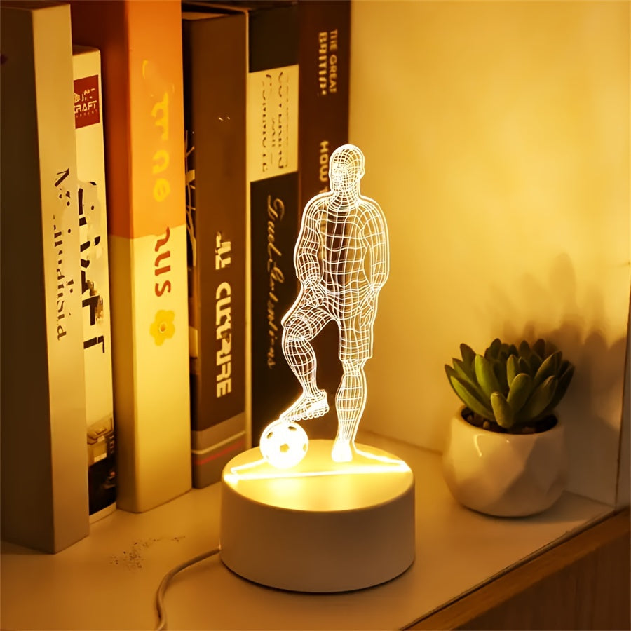 SportGlow - LED Bordlampe med 3D Fotball Design Skanto
