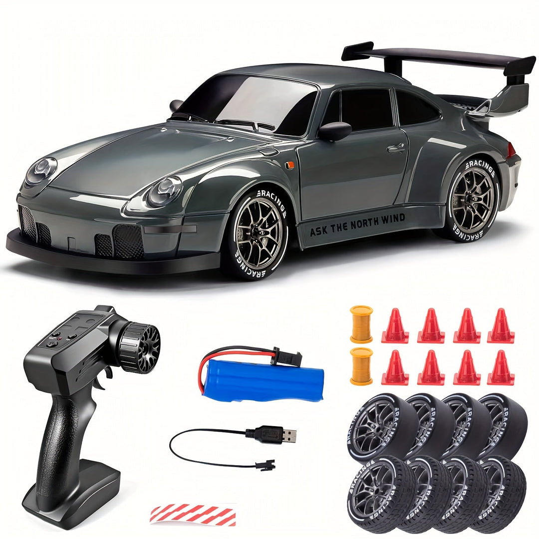 Skanto | Ultimate 1:24 RC Driftcar med LED-hjul – Oppladbar 4WD racing leketøy