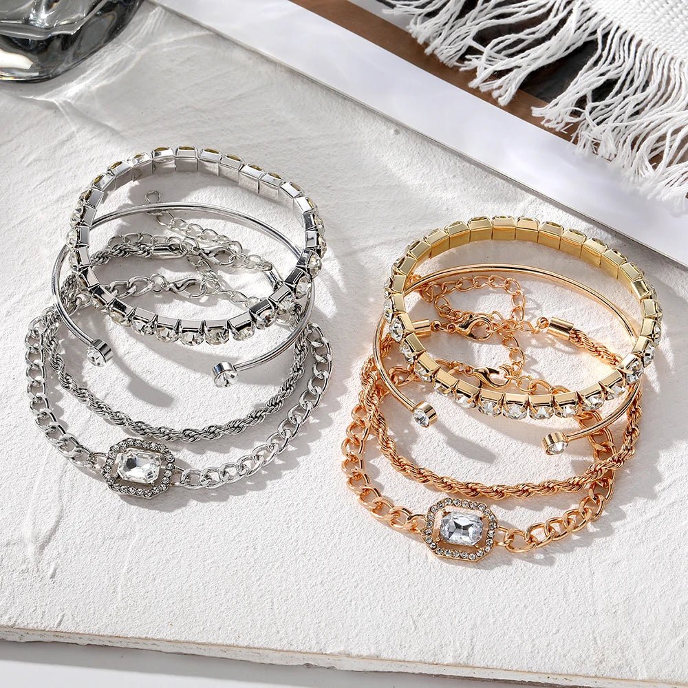 Skanto | 4pcs Diamant Glitrende Armbånd Stable