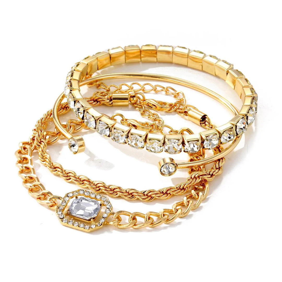 Skanto | 4pcs Diamant Glitrende Armbånd Stable