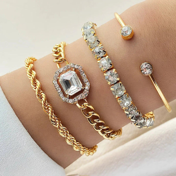 Skanto | 4pcs Diamant Glitrende Armbånd Stable