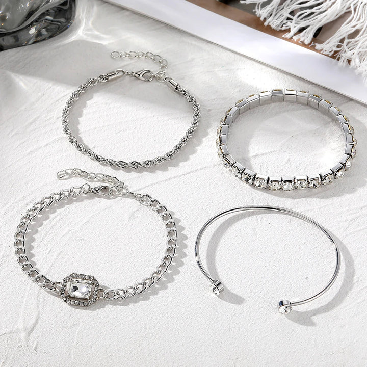 Skanto | 4pcs Diamant Glitrende Armbånd Stable