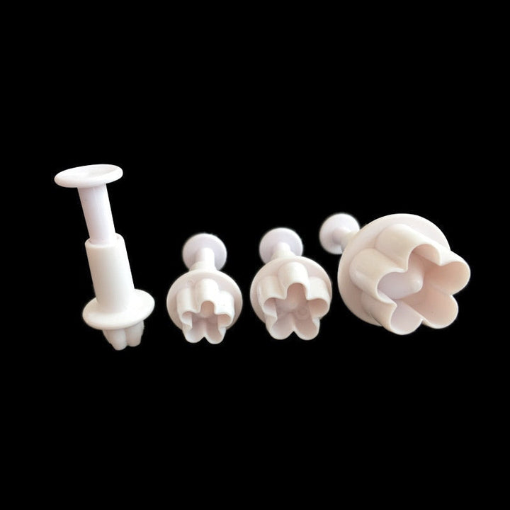 4 stk Plomme Blomst Blomst Fondant Cutter | Skanto