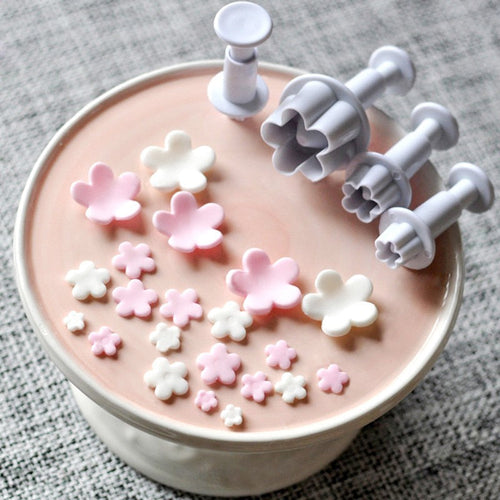4 stk Plomme Blomst Blomst Fondant Cutter | Skanto
