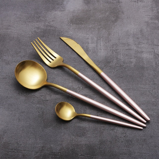 4stk Restaurant Of Platinum Kreativ Fargerik Kjøkken Bestikk Sett | Skanto