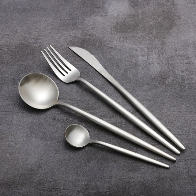4stk Restaurant Of Platinum Kreativ Fargerik Kjøkken Bestikk Sett | Skanto