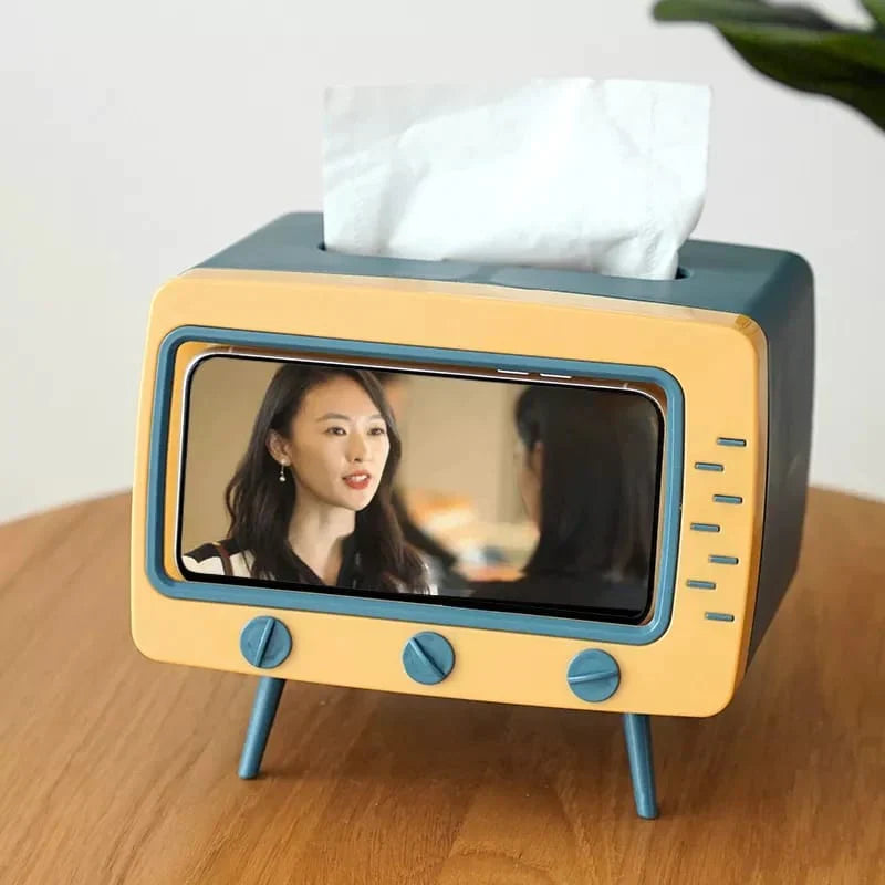 Kreativ Tv Tissue Box Holder Med Telefonholder Skanto