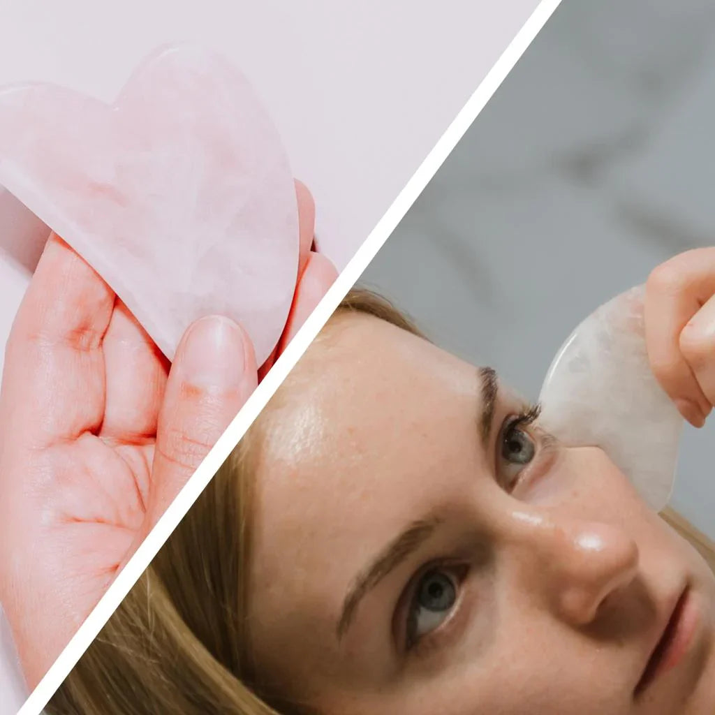 Jade Roller & Gua Sha, Ansiktsrulle, Ansikts skjønnhetsrulle hudpleieverktøy, Skanto