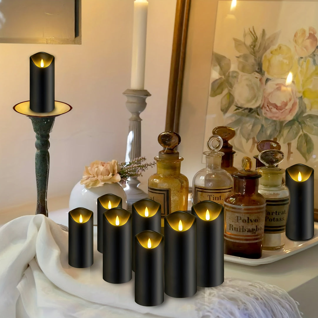 Skanto | MystiFlame - 5-delers LED Lysestake Sett med Svart Finish