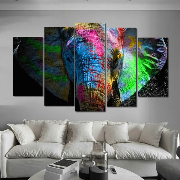 5 Panel "Vibrant Animal Design" Wall Art Modular Pictures Poster | Skanto