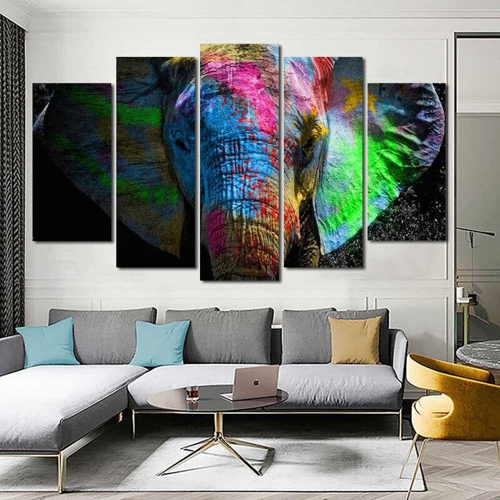 5 Panel "Vibrant Animal Design" Wall Art Modular Pictures Poster | Skanto